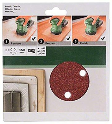 Bosch Accessoires Setschuurblad Ø150 mm | WP | 6 Gaten | Velc | 6-delig - 2609256A35