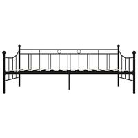 Bedbankframe metaal zwart 90x200 cm - thumbnail