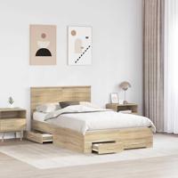 Bedframe met hoofdeinde Sonoma Eiken 120 x 200 cm Bewerkt hout - thumbnail