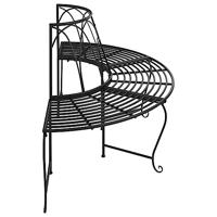 Boombanken 2 st halfrond Ø159 cm staal zwart - thumbnail