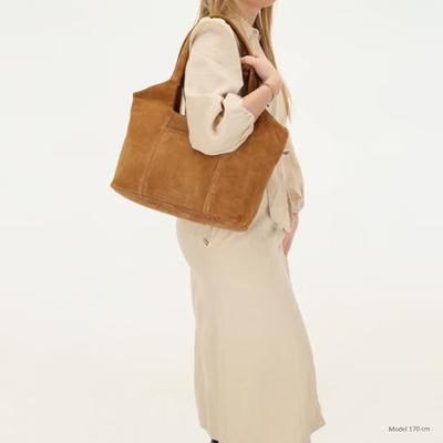 Hide & stitches brazos schoudertas suède-Camel
