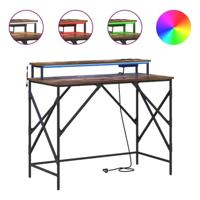 Bureau met plank Gerookt eiken 100 x 50 x 86.5 cm Bewerkt hout - thumbnail