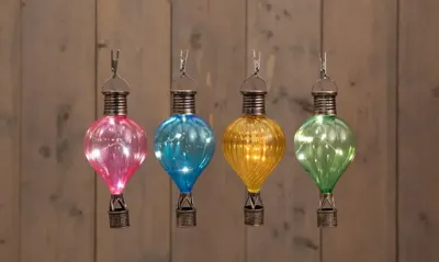 Anna's collection luchtballon solar 3led 16x8cm - 4 varianten