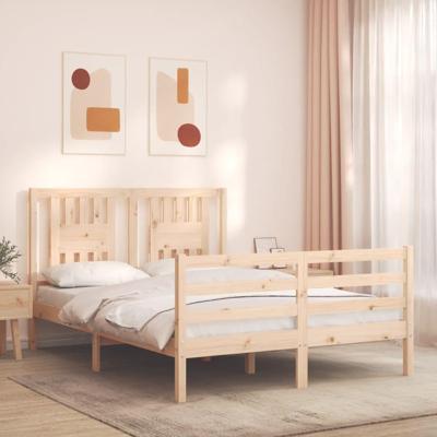Bedframe met hoofdbord massief hout