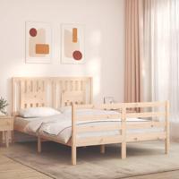 Bedframe met hoofdbord massief hout - thumbnail