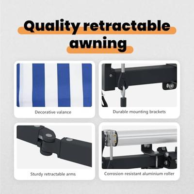 VidaXL Inklapbaar zonnescherm blauw 300 x 200 cm stof