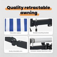 VidaXL Inklapbaar zonnescherm blauw 300 x 200 cm stof - thumbnail