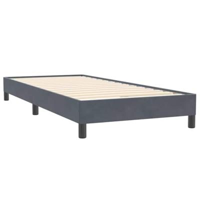 Boxspring zonder matras fluweel donkergrijs 100x220 cm