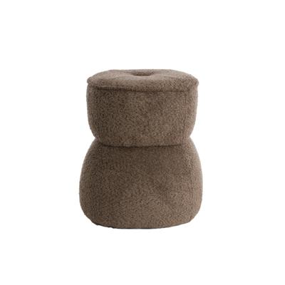 Light & Living Poef 'Leyla' Chenille, kleur Bruin