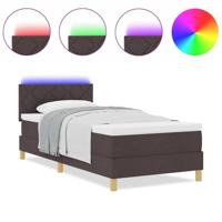 Boxspring bed met matras Donkerbruin 100 x 200 cm Stof - thumbnail