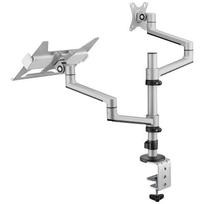 My Wall HL52L Monitor-tafelbeugel Aantal monteerbare displays: 1 Display(s) 43,2 cm (17) - 81,3 cm (32) Zilver In hoogte verstelbaar, Draaibaar, Laptophouder,