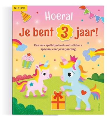 Deltas Hoera! je bent 3 jaar! eenhoorns