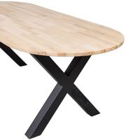 WOOOD Ovale Eettafel 'Tablo' met X-poot, 220 x 90cm - thumbnail