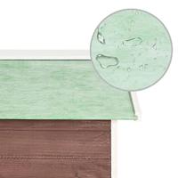 Overkapping voor grasmaaier 72x87x50 cm vurenhout mokka en wit - thumbnail