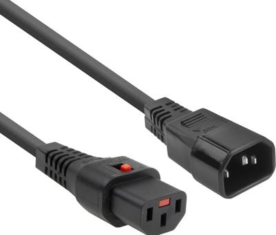 ACT Netsnoer C13 IEC Lock - C14 zwart 2 m, PC1021, 5-Pack ACT Netsnoer C13 IEC Lock - C14 zwart 2 m, PC1021, 5-Pack