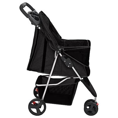 VidaXL Hondenwagen inklapbaar 80x46x98 cm oxford stof zwart - thumbnail