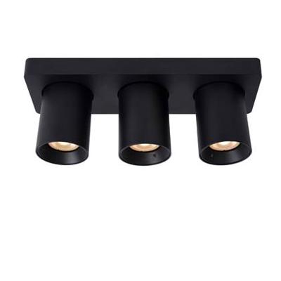 Lucide NIGEL - Plafondspot - LED Dim to warm - GU10 - 3x5W 2200K/3000K - Zwart Lucide NIGEL - Plafondspot - LED Dim to warm - GU10 - 3x5W 2200K/3000K - Zwart