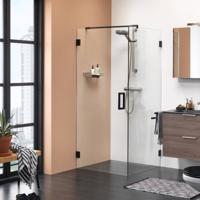 Sealskin I AM Draaideur 90x200cm voor zijwand mat zwart 8mm helder veiligheidsglas met antikalk CCK220906195100 - thumbnail