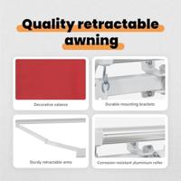 VidaXL Inklapbaar zonnescherm rood 350 x 250 cm polyester en aluminium - thumbnail