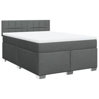 Boxspring met matras stof donkergrijs 160x200 cm - thumbnail