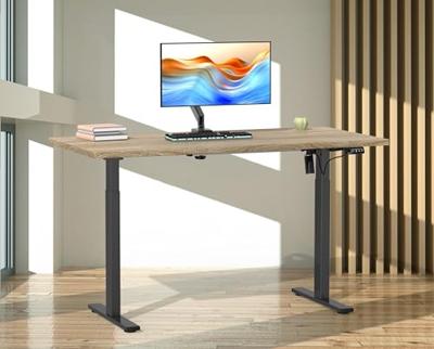 VCM Elektrisch verstelbaar bureau E-Lona (Sonoma eiken/zwart, 110 x 80 cm)