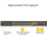 ZyXEL GS1920-24HPV2 Managed Gigabit Ethernet (10/100/1000) Zwart Power over Ethernet (PoE) - thumbnail
