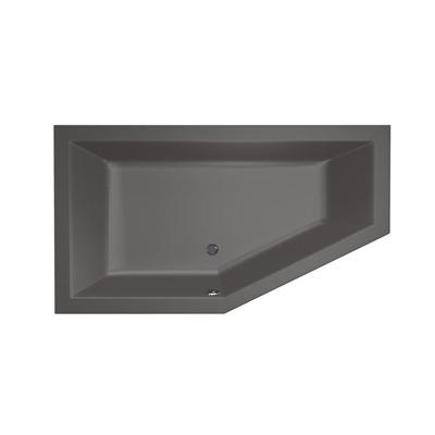 Ligbad Xenz Society compact | Links | 160x90 cm | Incl.Badafvoer | Met overloop | Acryl | Antraciet mat