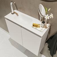 MONDIAZ TURE 60cm toiletmeubel linen. EDEN wastafel talc links 1 kraangat - thumbnail