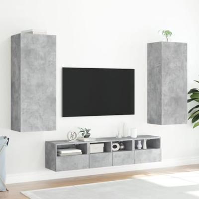 Tv-wandmeubel 40,5x30x102 cm bewerkt hout betongrijs - thumbnail