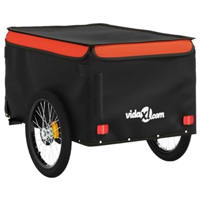 Fietstrailer 30 kg ijzer zwart en oranje