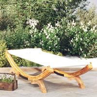 VidaXL Loungebed 100x188,5x44 cm massief gebogen hout crèmekleurig - thumbnail