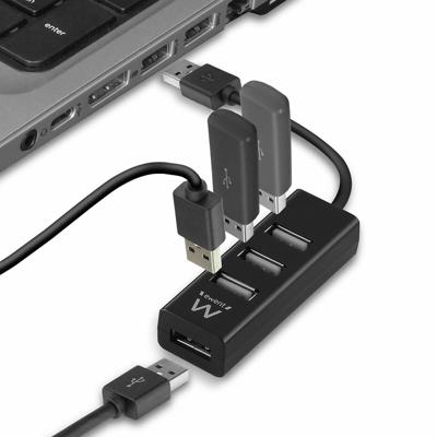 USB-HUB Ewent EW1123 Zwart