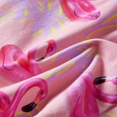 Kindershorts met trekkoord flamingozwembandprint 116 lichtroze - thumbnail