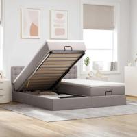Ottoman bed met matrassen 180x200cm stof taupe - thumbnail