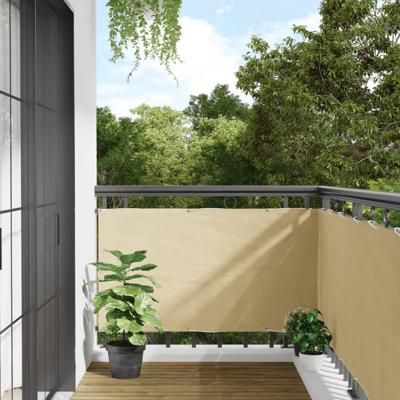 VidaXL Balkonscherm 1000x75 cm pvc crèmekleurig