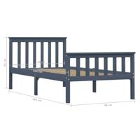Bedframe massief grenenhout grijs 100x200 cm - thumbnail