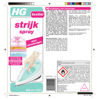 Hg Hg Strijkspray En Versteviger (400ml)