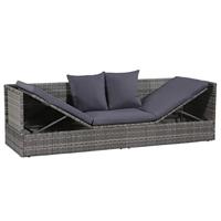 Loungebed 200x60x58 cm poly rattan grijs - thumbnail