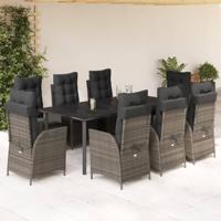 9-delige Tuinset met kussens poly rattan grijs - thumbnail