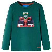 VidaXL Kindershirt met lange mouwen 128 groen - thumbnail