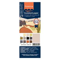 Florence • cardstock papier 216g glad 11,4x30,5cm earth tones 60x - thumbnail
