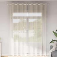 VidaXL Gordijnen voile met doorvoertules 2 st 140x260 cm crèmekleurig - thumbnail
