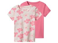 lupilu Set van 2 kinder T-shirts (Roze/wit, 122/128) - thumbnail