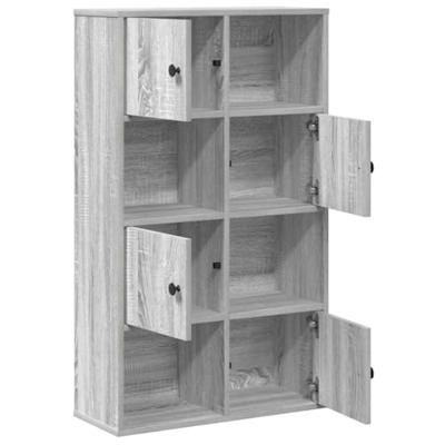 Boekenkast 60x24x101,5 cm bewerkt hout grijs sonoma eikenkleur