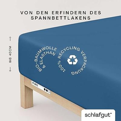 Schlafgut Schlafgut Pure Jersey Boxspring Hoeslaken M - 120x200 - 130x220 615 Blue Mid