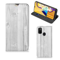 Samsung Galaxy M30s | M21 Book | Wallet Case | White Wood - thumbnail