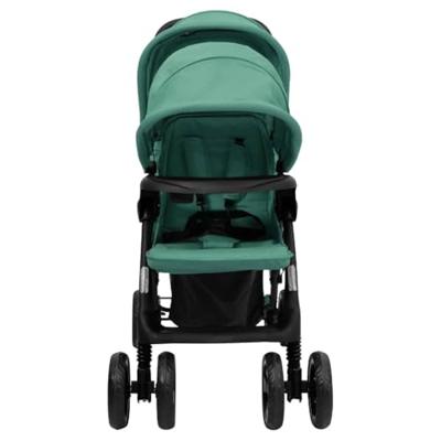 VidaXL Tweelingkinderwagen tandem staal groen - thumbnail