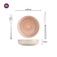Cosy & Trendy Diepe Borden Baltic Peach ø 18 cm - 6 stuks - thumbnail