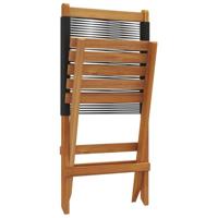 Tuinstoelen 2 st massief acaciahout en polypropeen zwart - thumbnail