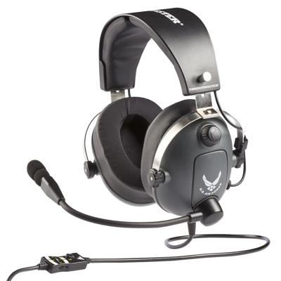 Thrustmaster T.Flight U.S. Air Force Edition-DTS Over Ear headset Kabel Stereo Grijs Headset, Volumeregeling, Microfoon uitschakelbaar (mute) Gamen